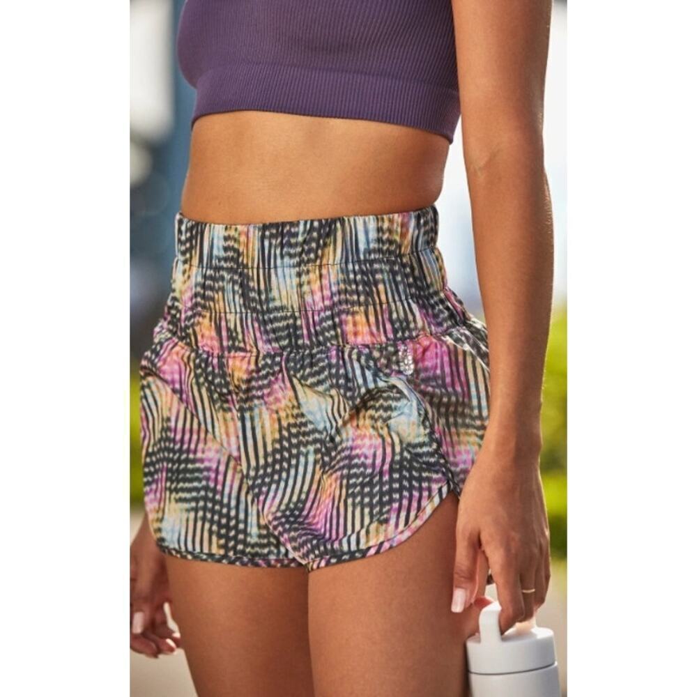 FP Movement by Free People Multi-Color Striped Abstract Athletic Shorts